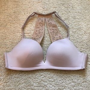 Light pink razor back bra